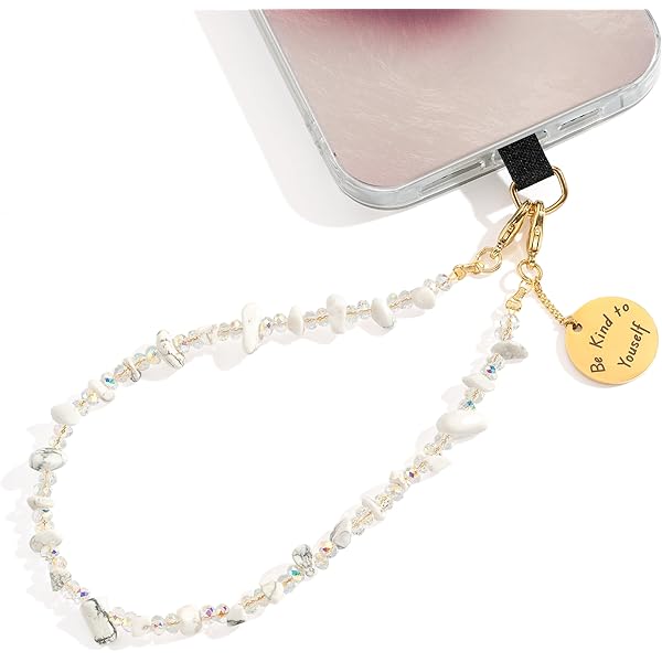 Pearl Phone Charm, Beaded Phone Wrist Strap Anti-Lost Cell Phone